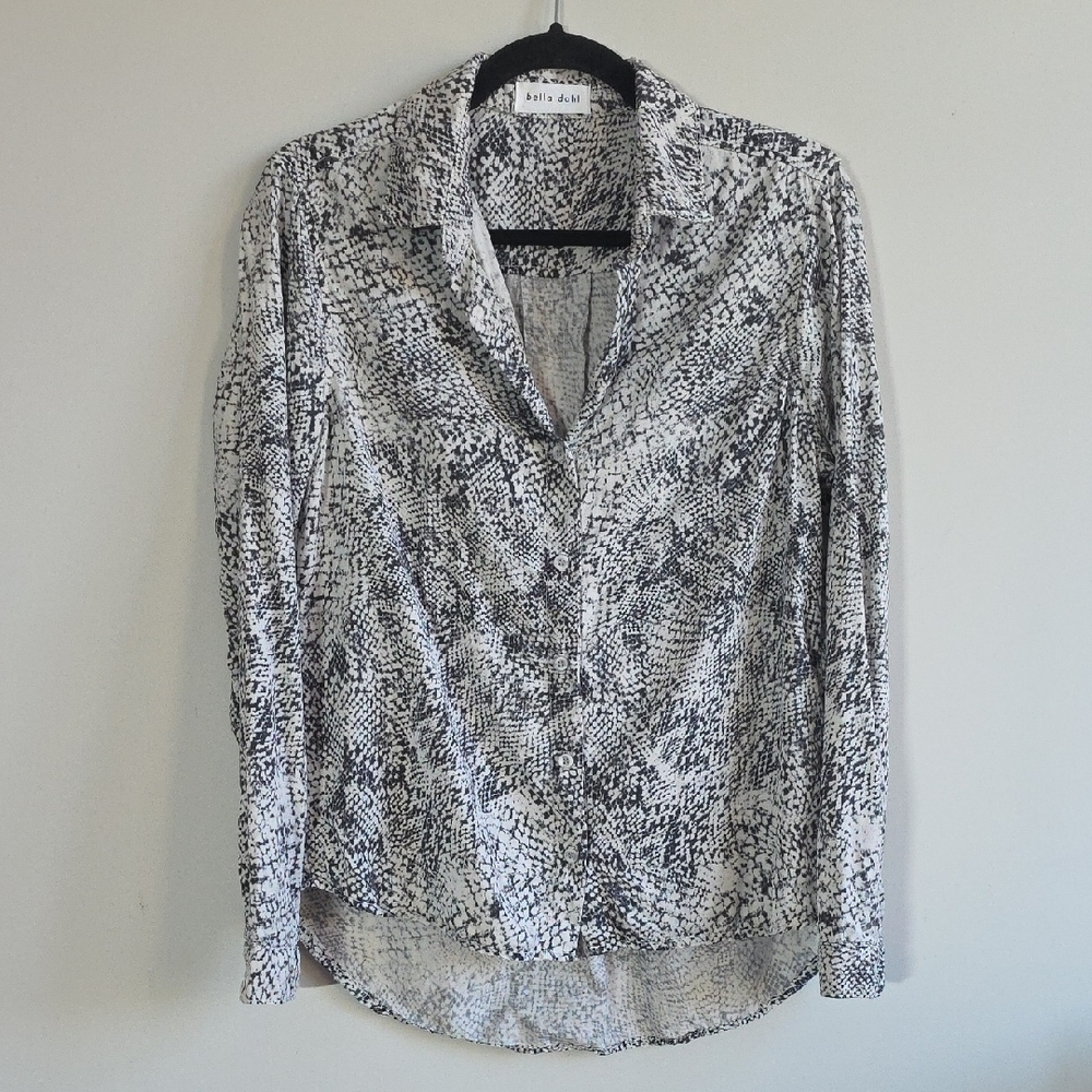 Bella Dahl - Monochrome Snakeskin Button Down Shirt - Size M